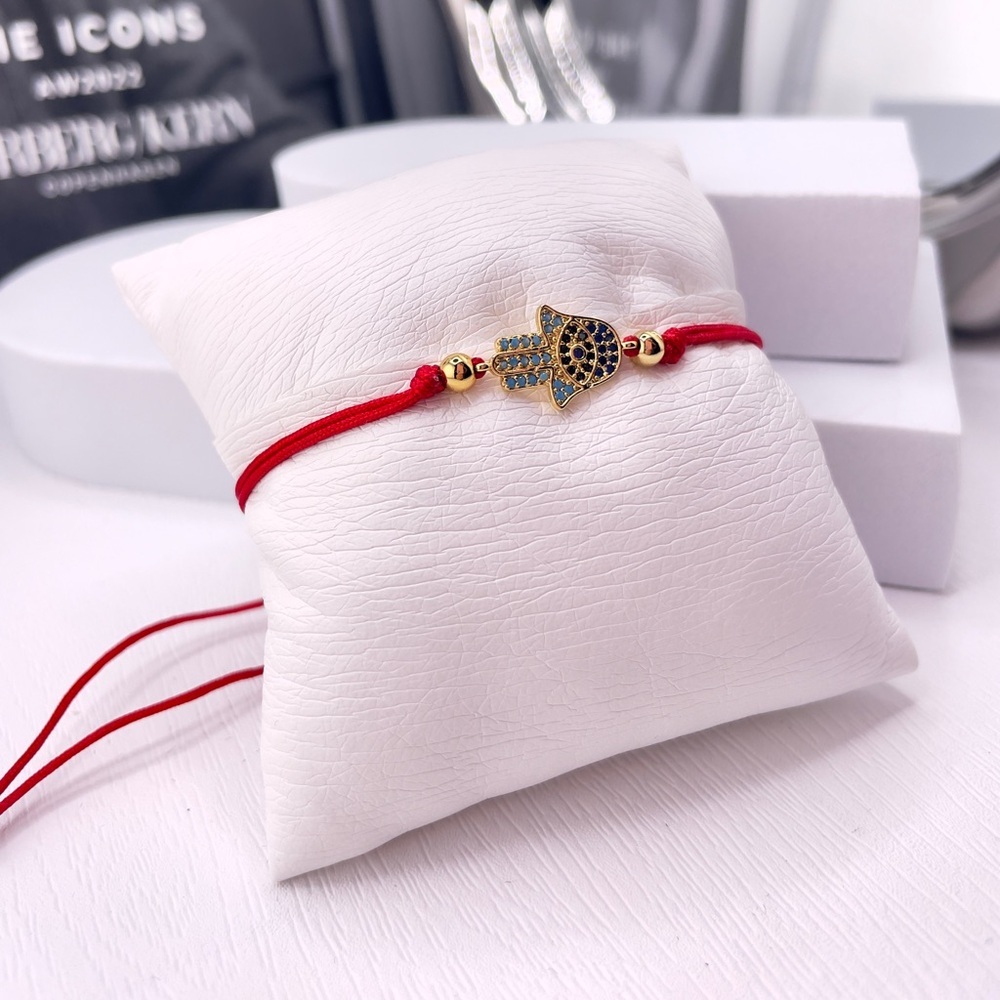 Gold Hamsa Red String Bracelet, Powerful Protection.